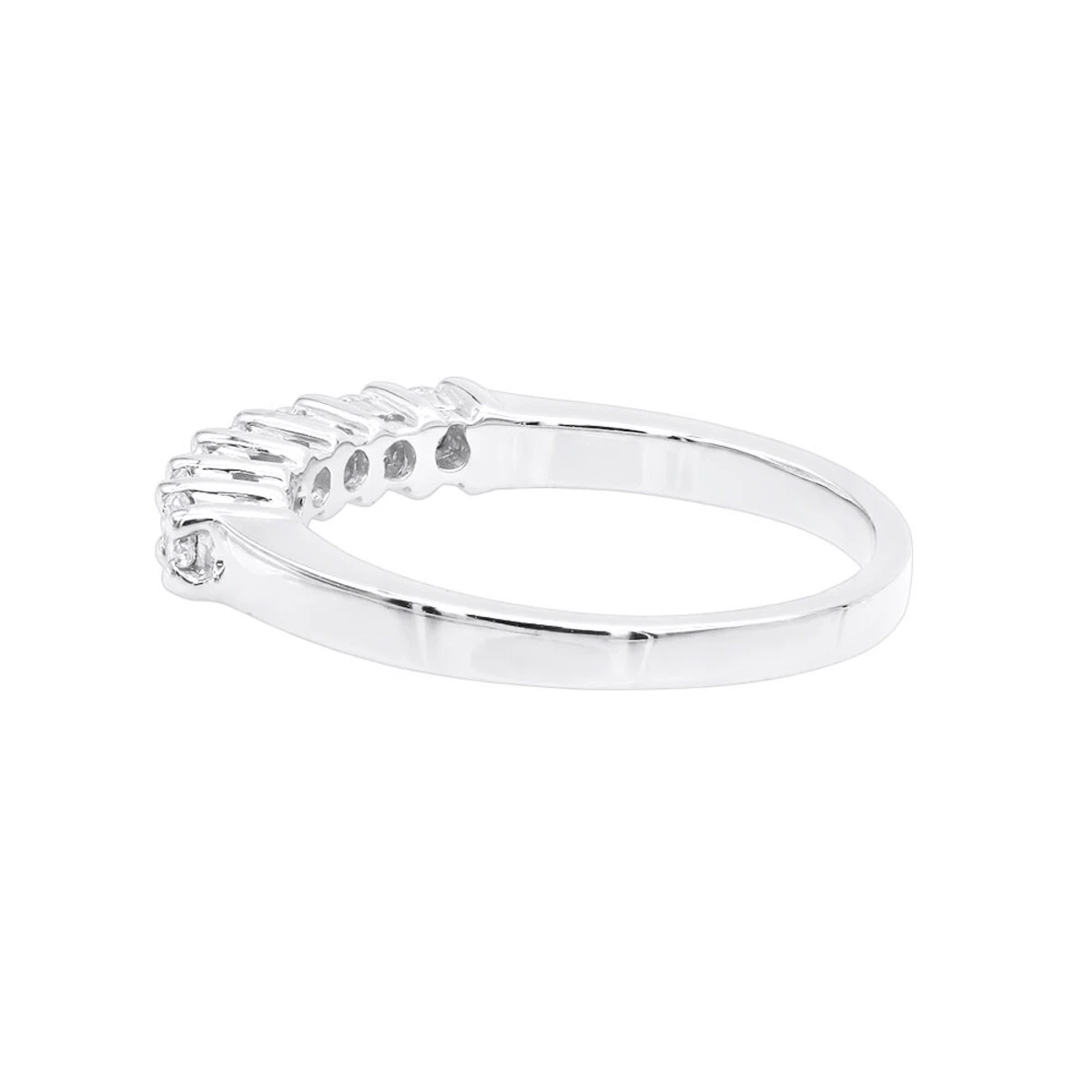 14K White Gold 7 Stone Designer Diamond Engagement Ring Band 0.25ct 6 14K White Gold 7 Stone Designer Diamond Engagement Ring Band 0.25ct - Image 4