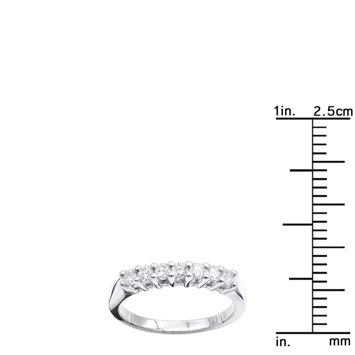 14K White Gold 7 Stone Designer Diamond Engagement Ring Band 0.25ct 10 14K White Gold 7 Stone Designer Diamond Engagement Ring Band 0.25ct - Image 8