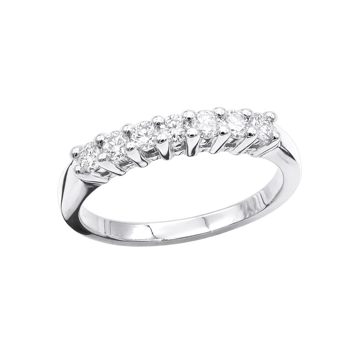 14K White Gold 7 Stone Designer Diamond Engagement Ring Band 0.25ct 3 14K White Gold 7 Stone Designer Diamond Engagement Ring Band 0.25ct