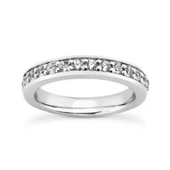 14K White Gold Prong Set Diamond Engagement Ring Band 0.30ct