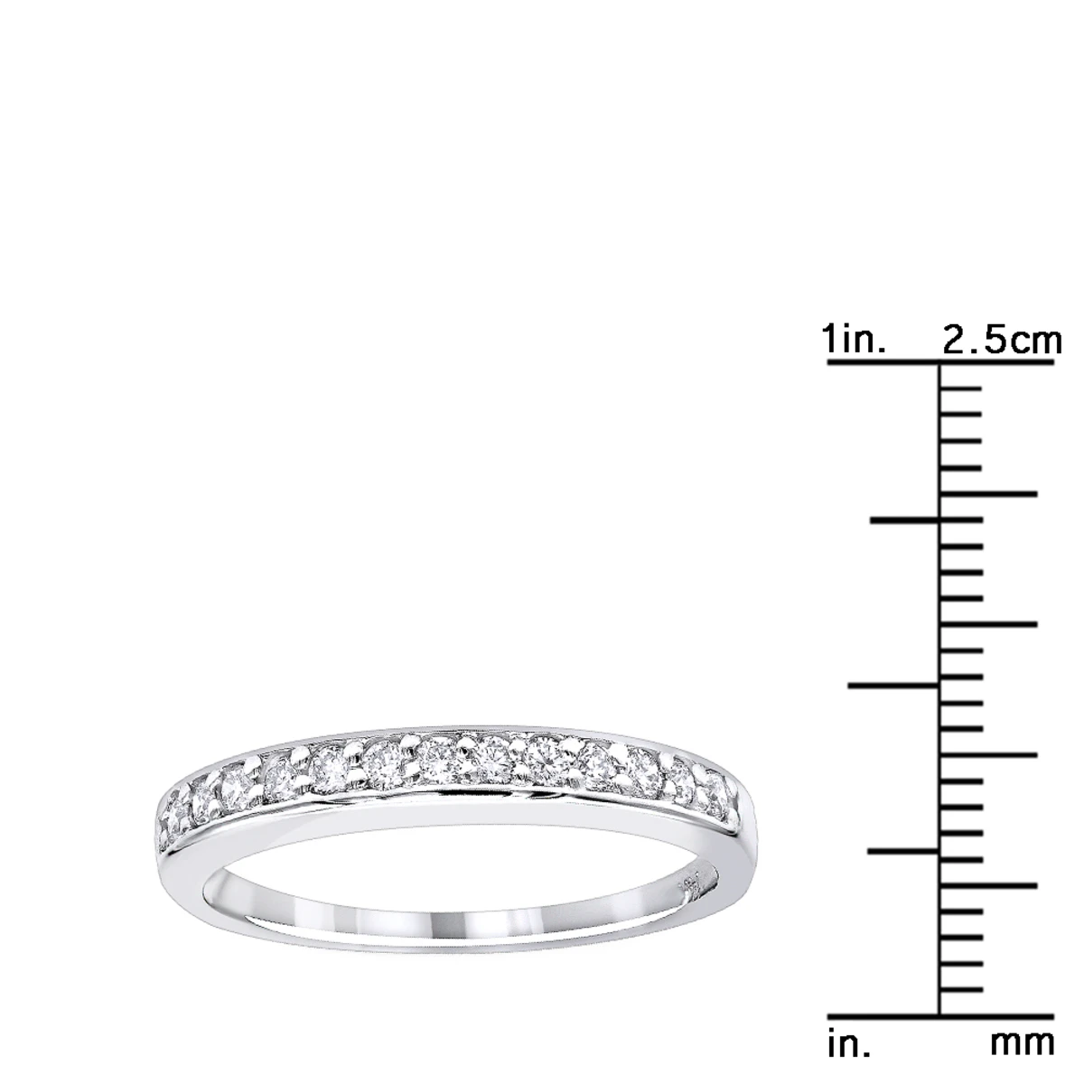 14K White Gold Prong Diamond Engagement Ring Band 0.33ct 7 14K White Gold Prong Diamond Engagement Ring Band 0.33ct - Image 5