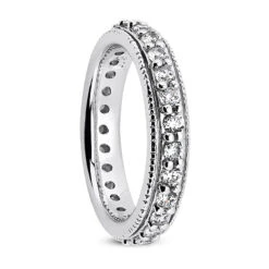 14K White Gold Designer Milgrain Diamond Engagement Ring Band 0.36ct -Its Hot Jewelry Shop 14k gold designer diamond engagement ring band 036ct p 26200 back white 20220426