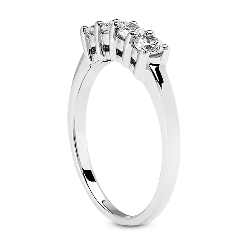 14K White Gold 4 Stone Diamond Engagement Ring Band 0.40ct 6 14K White Gold 4 Stone Diamond Engagement Ring Band 0.40ct - Image 4