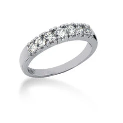 Thin 14K White Gold Designer Diamond Engagement Ring Band 0.49ct