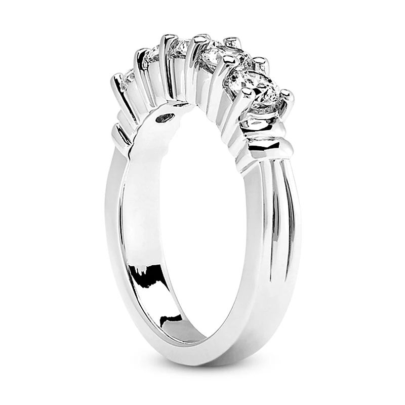 Thin 14K White Gold Designer Diamond Engagement Ring Band 0.50ct 6 Thin 14K White Gold Designer Diamond Engagement Ring Band 0.50ct - Image 4