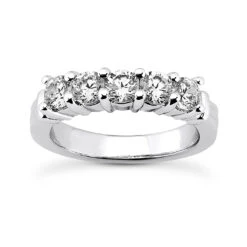 Thin 14K White Gold Designer Diamond Engagement Ring Band 0.50ct