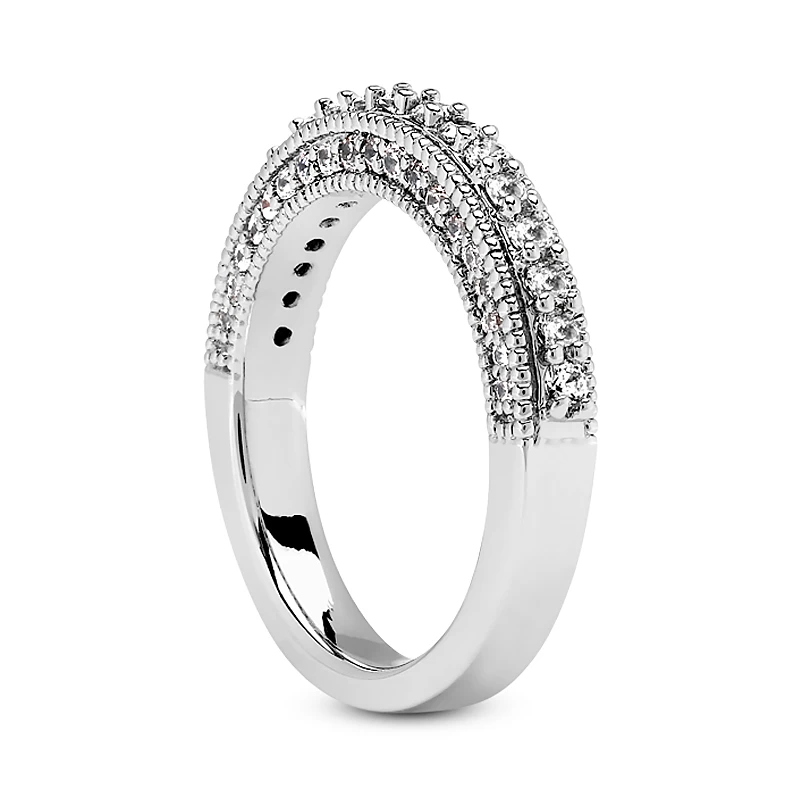 14K White Gold Designer Milgrain Diamond Engagement Ring Band 0.54ct 6 14K White Gold Designer Milgrain Diamond Engagement Ring Band 0.54ct - Image 4