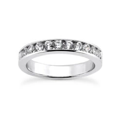 14K White Gold Round Diamond Engagement Ring Band 0.55ct