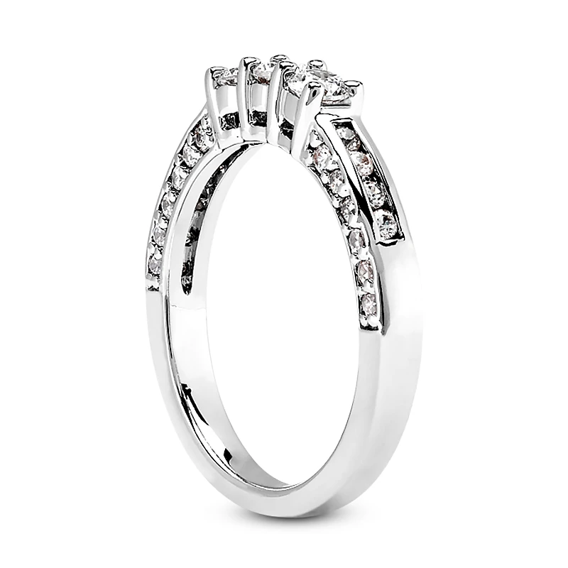 Thin 14K White Gold Designer Diamond Engagement Ring Band 0.80ct 6 Thin 14K White Gold Designer Diamond Engagement Ring Band 0.80ct - Image 4