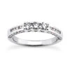 Thin 14K White Gold Designer Diamond Engagement Ring Band 0.80ct