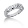 14K White Gold Designer Diamond Engagement Ring Band 0.90ct
