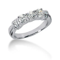 14K White Gold Designer Diamond Engagement Ring Band 1.02ct