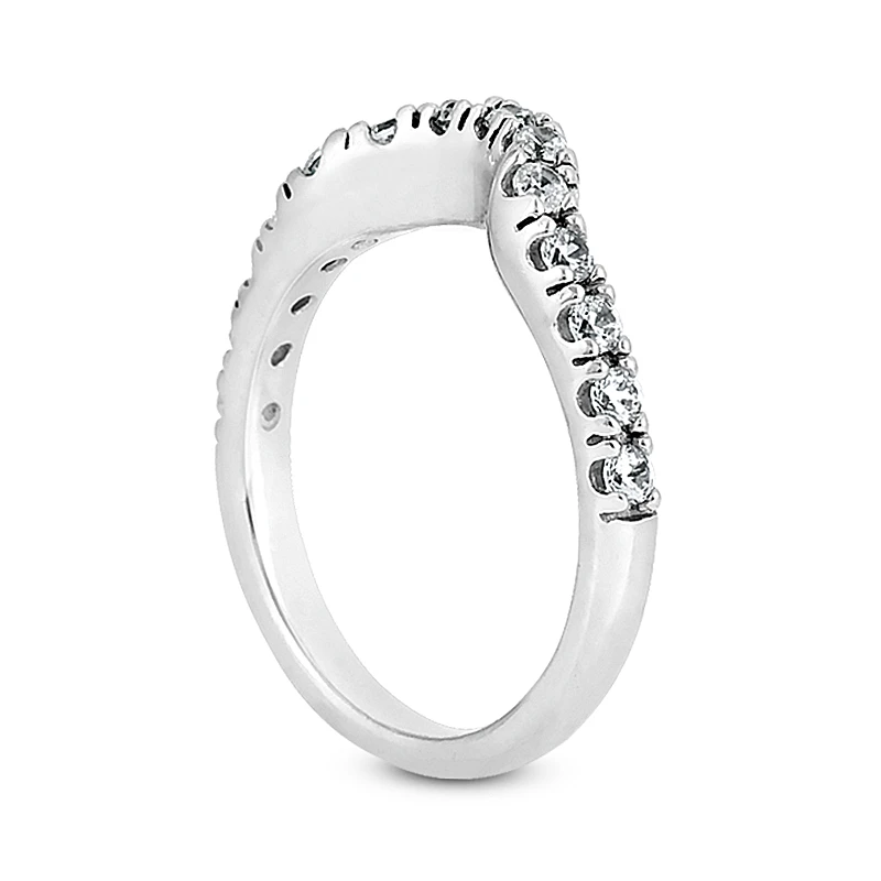 14K White Gold Designer Prong Set Diamond Engagement Ring Set 0.98ct 17 14K White Gold Designer Prong Set Diamond Engagement Ring Set 0.98ct - Image 15