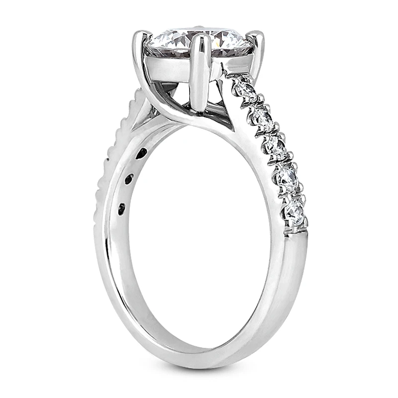 14K White Gold Designer Prong Set Diamond Engagement Ring Set 0.98ct 11 14K White Gold Designer Prong Set Diamond Engagement Ring Set 0.98ct - Image 9