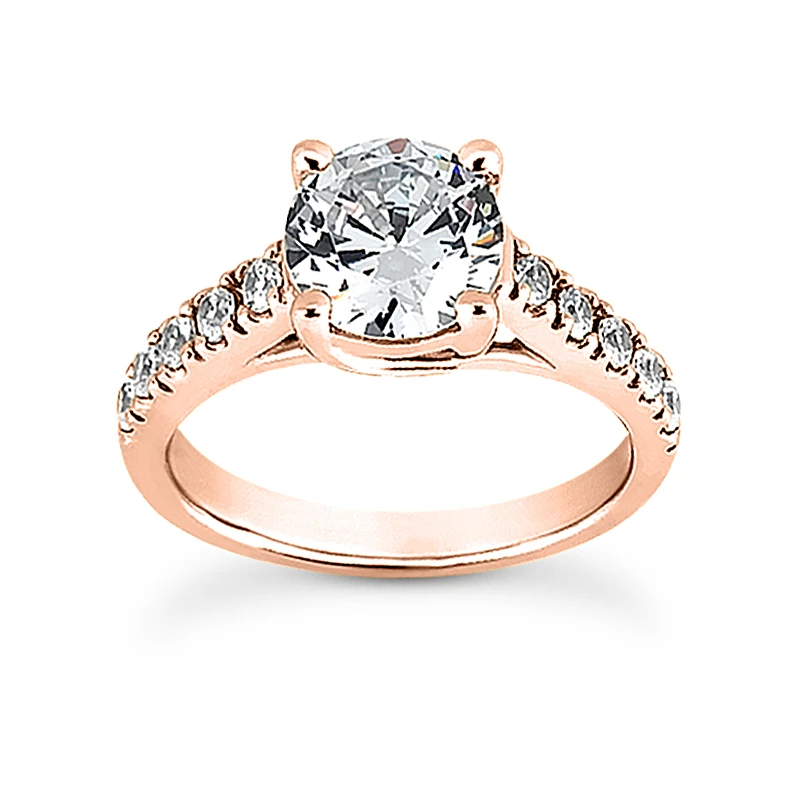 14K White Gold Designer Prong Set Diamond Engagement Ring Set 0.98ct 8 14K White Gold Designer Prong Set Diamond Engagement Ring Set 0.98ct - Image 6