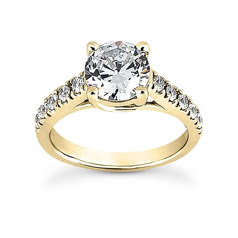 14K White Gold Designer Prong Set Diamond Engagement Ring Set 0.98ct 7 14K White Gold Designer Prong Set Diamond Engagement Ring Set 0.98ct - Image 5