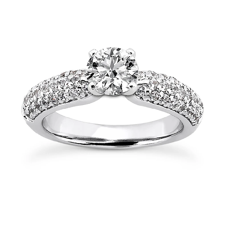 14K White Gold Designer Diamond Engagement Ring Set 1.77ct 6 14K White Gold Designer Diamond Engagement Ring Set 1.77ct - Image 4