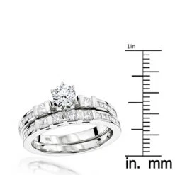 14K White Gold Designer Diamond Engagement Ring Set 1.94ct -Its Hot Jewelry Shop 14k gold designer diamond engagement ring set 194ct p 27049 rulerwh
