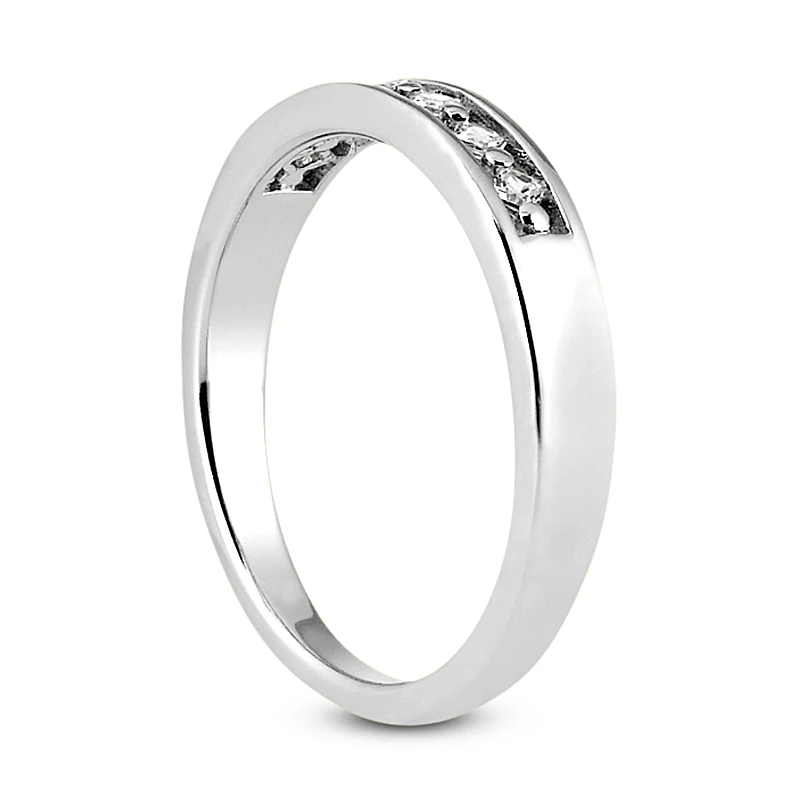 14K White Gold Designer Diamond Wedding Band 0.18ct 6 14K White Gold Designer Diamond Wedding Band 0.18ct - Image 4