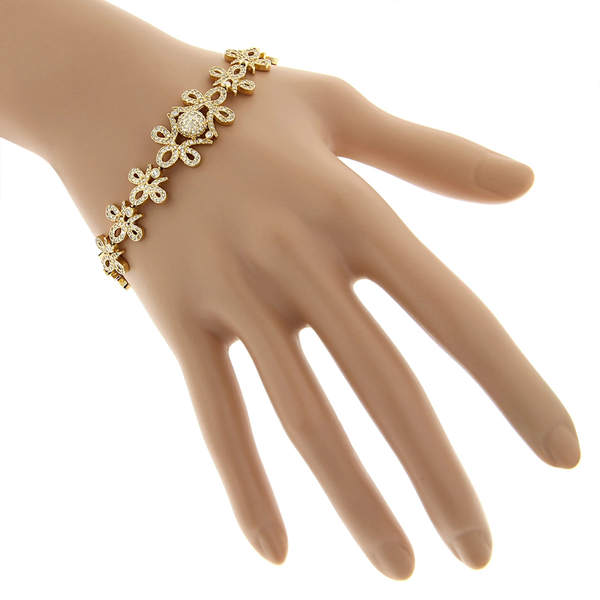 14K Yellow Gold Designer Ladies Diamond Bracelet 7.10ct 7 14K Yellow Gold Designer Ladies Diamond Bracelet 7.10ct - Image 5