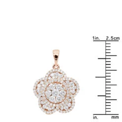 14K Rose Gold Designer Ladies Diamond Flower Pendant 1.25ct By Luxurman -Its Hot Jewelry Shop 14k gold designer ladies diamond flower pendant 125ct by luxurman rulerro