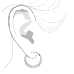 14K Yellow Gold Designer Pave Diamond Hoop Earrings For Women 1 Inch 1.7ct -Its Hot Jewelry Shop 14k gold designer pave diamond hoop earrings for women 1 inch 17ct 803217 bodye