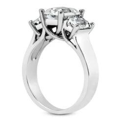 14K White Gold Handmade Diamond 3 Stone Engagement Ring 0.75ct -Its Hot Jewelry Shop 14k gold diamond 3 stone engagement ring 075ct p 25490 back white 20220426