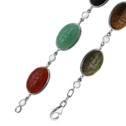 14K White Gold Diamond And Multi Color Scarab Bracelet 0.72ct -Its Hot Jewelry Shop 14k gold diamond and multi color scarab bracelet 072ct p 6254 clasp white