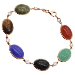 14K White Gold Diamond And Multi Color Scarab Bracelet 0.72ct -Its Hot Jewelry Shop 14k gold diamond and multi color scarab bracelet 072ct p 6254 rose