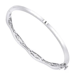 14K White Gold Diamond Bangle Bracelet For Women 1ct By Luxurman 11 14K White Gold Diamond Bangle Bracelet For Women 1ct By Luxurman -Its Hot Jewelry Shop 14k gold diamond bangle bracelet for women 1ct by luxurman backwh
