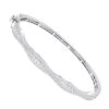 14K White Gold Diamond Bangle Bracelet For Women 1ct By Luxurman