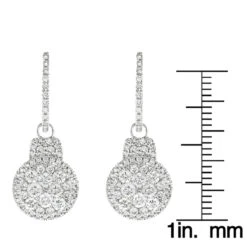 14K White Gold Diamond Circle Earrings 1.95ct 12 14K White Gold Diamond Circle Earrings 1.95ct -Its Hot Jewelry Shop 14k gold diamond circle earrings 195ct ruler