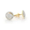 14K Yellow Gold Diamond Circle Earrings Studs 0.26ct -Its Hot Jewelry Shop 14k gold diamond circle earrings studs 026ct 1
