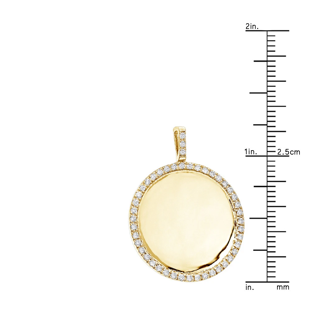 14K Yellow Gold Diamond Circle Medallion Pendant For Women 0.5ct By Luxurman 8 14K Yellow Gold Diamond Circle Medallion Pendant For Women 0.5ct By Luxurman - Image 6