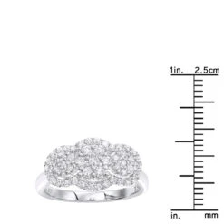 14K White Gold Diamond Cluster Ring 0.96ct -Its Hot Jewelry Shop 14k gold diamond cluster ring 096ct p 40592 rulerwh