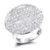 14K White Gold Diamond Cocktail Ring 4.53ct