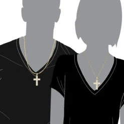 Luxurman 4 Carat Round & Baguette Diamond Cross Pendant For Men 14K Yellow Gold 16 Luxurman 4 Carat Round & Baguette Diamond Cross Pendant For Men 14K Yellow Gold -Its Hot Jewelry Shop 14k gold diamond cross pendant for men 4 carats round baguette diamonds 803240 body yellow