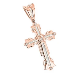 14K Yellow Gold Diamond Cross Pendant Men's Charm 0.95ct -Its Hot Jewelry Shop 14k gold diamond cross pendant mens charm 095ct p 6995 ro