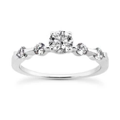 14K White Gold Diamond Designer Engagement Ring 0.62ct