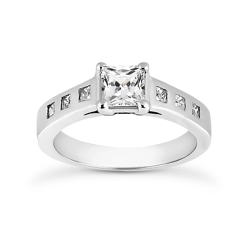 14K White Gold Diamond Designer Engagement Ring 0.64ct 3 14K White Gold Diamond Designer Engagement Ring 0.64ct