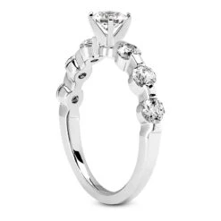 14K White Gold Handmade Round Diamond Designer Engagement Ring 0.68ct -Its Hot Jewelry Shop 14k gold diamond designer engagement ring 068ct p 28230 back white 20220426