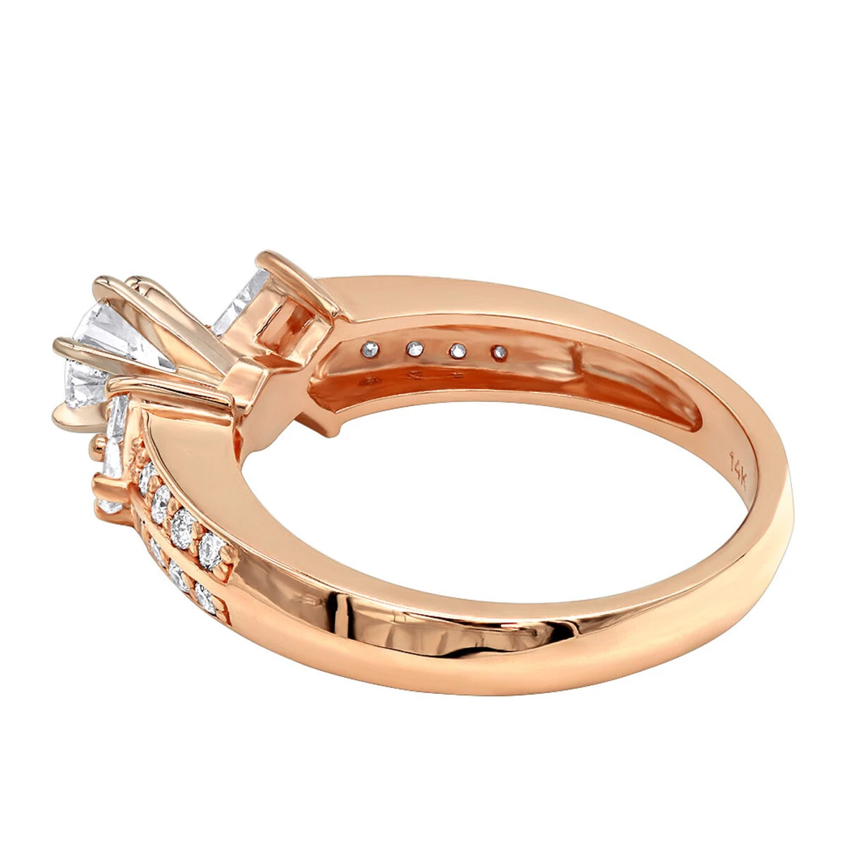 14K Yellow Gold Prong Set Diamond Designer Engagement Ring 1.06ct 8 14K Yellow Gold Prong Set Diamond Designer Engagement Ring 1.06ct - Image 6