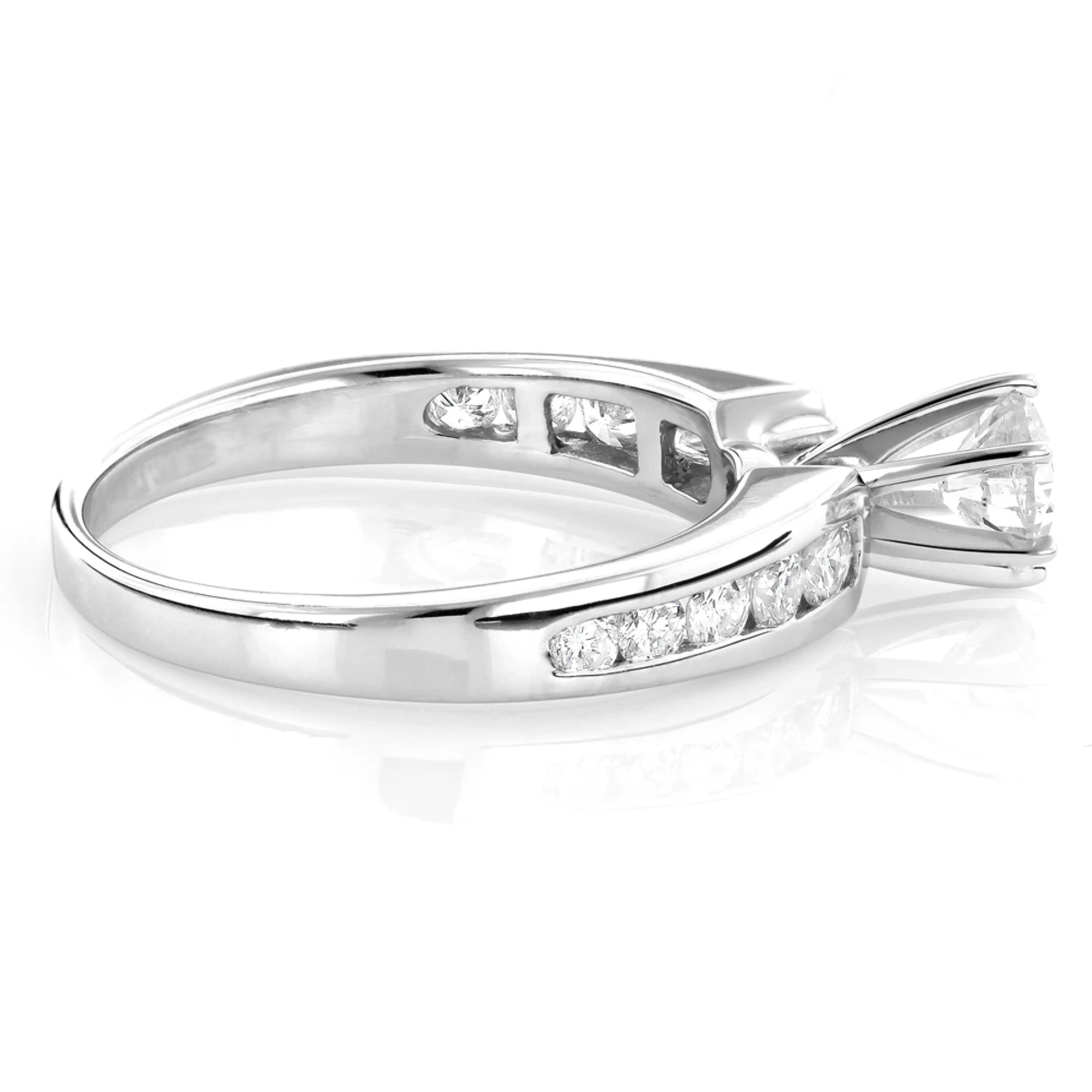 14K White Gold Diamond Designer Engagement Ring 1.09ct 6 14K White Gold Diamond Designer Engagement Ring 1.09ct - Image 4