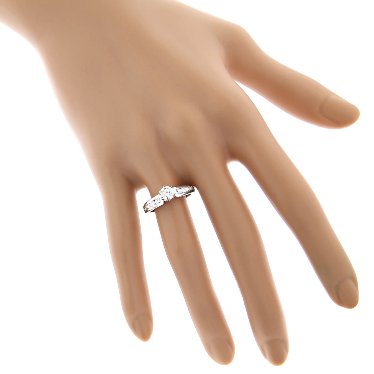 14K White Gold Diamond Designer Engagement Ring 1.09ct 7 14K White Gold Diamond Designer Engagement Ring 1.09ct - Image 5