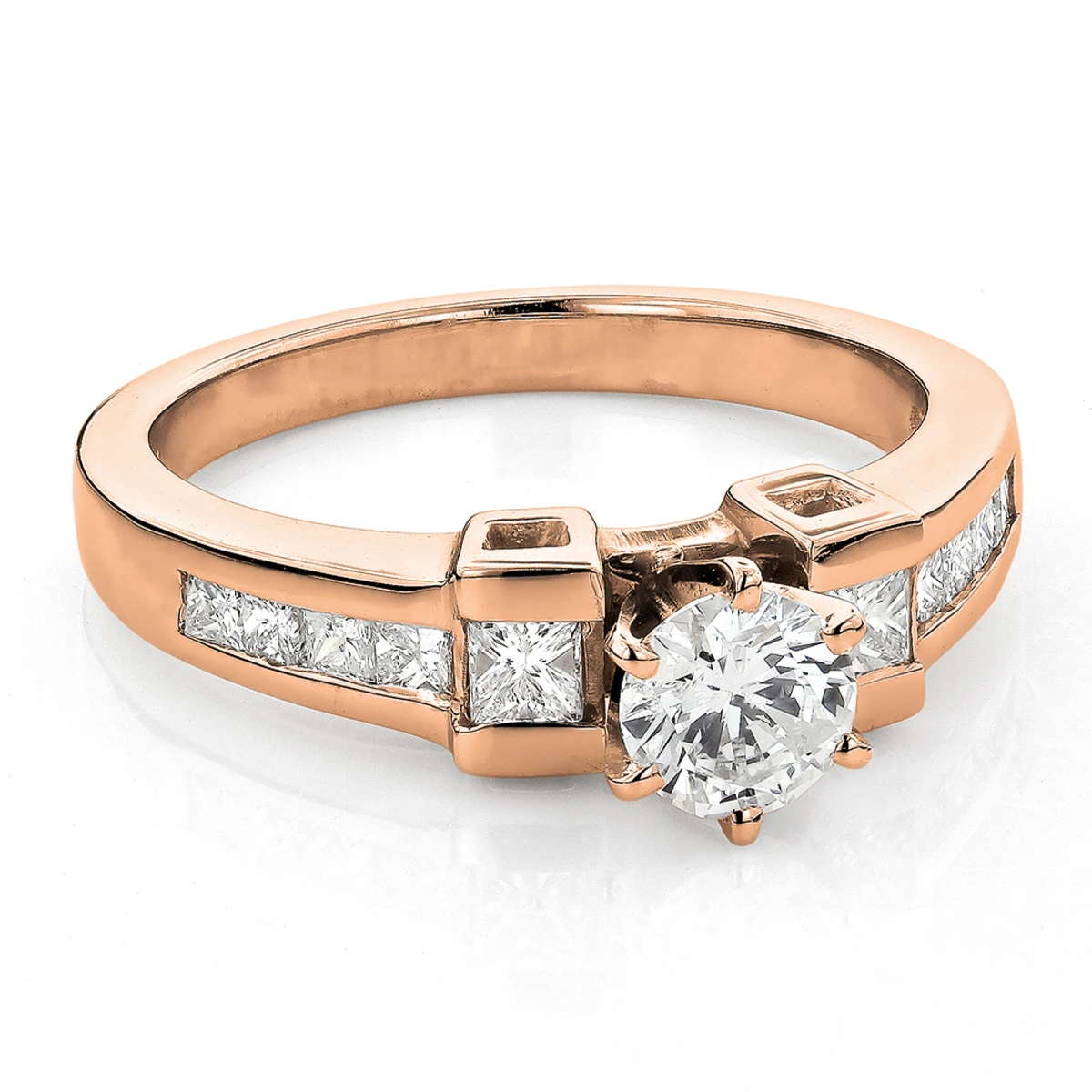 14K White Gold Handmade Diamond Designer Engagement Ring 1.26ct 5 14K White Gold Handmade Diamond Designer Engagement Ring 1.26ct - Image 3