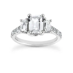 14K White Gold Diamond Designer Engagement Ring 1.91ct