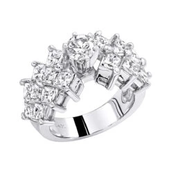 14K White Gold Diamond Designer Engagement Ring 3.56ct