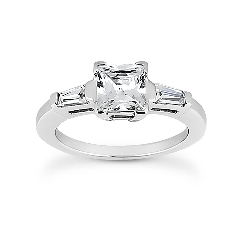 14K White Gold Diamond Designer Engagement Ring Set 0.64ct 6 14K White Gold Diamond Designer Engagement Ring Set 0.64ct - Image 4