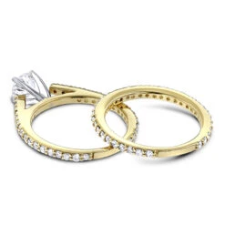 14K Yellow Gold Handmade Diamond Engagement Ring Set 1.19ct -Its Hot Jewelry Shop 14k gold diamond designer engagement ring set 119ct p 22444 backye