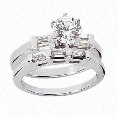 14K White Gold Diamond Designer Engagement Ring Set 1.75ct 3 14K White Gold Diamond Designer Engagement Ring Set 1.75ct